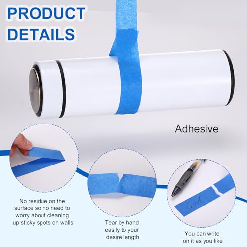 Image of PATIKIL 1.97 Inch Wide - 55 Yards Painters Tape, High Temperature Resistant Paint Masking Tape Adhesive for Wall Painting Craft Arts Decoration Drafting, Blue