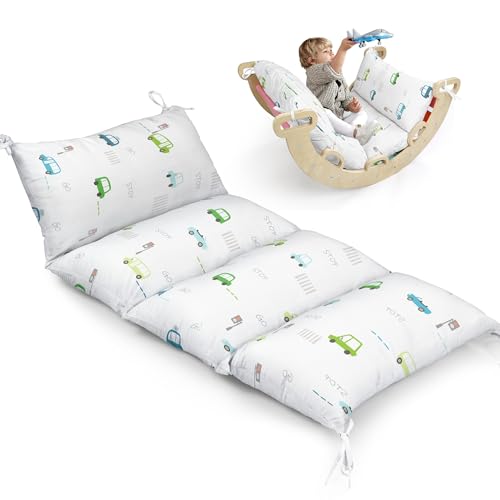 BlueWood Cushion for Climbing Arch Montessori Philosophy Soft and Non-Slip Pillow for Kids Pikler Cushion for Reading Playing Games Parties (Car)