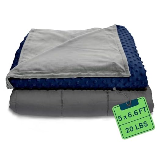 Quility Weighted Blanket for Adults - 20 LB Queen Size Heavy Blanket for Cooling & Heating - 100% Cotton Big Blanket w/Glass Beads, Machine Washable Blankets - 60"x80", Navy
