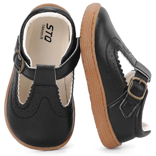 STQ Wide Toe Box Black Flats