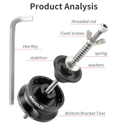 MUQZI 5 in 1 Bike Bottom Bracket Tool 12-Notch 16-Notch 39/41/44/46/49mm Bike BB Tool Bicycle Threaded Bottom Bracket Installation Removal Tool for DUB16T BB9100 BBR60 BB44 FSA386 etc. Black