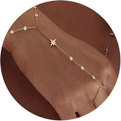 Gold Plated Bracelets for Women Dainty Ring Bracelet Hand Chain for Women Body Jewelry Cute Trendy Gifts