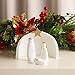 Juegoal Christmas Nativity Sets, Set of 4 White Mini Nativity Scene Resin Figurines, Xmas Holy Family Table Ornaments, Religious Holiday Collection Gifts, Baby Jesus Nativity Mantle Shelf Decor