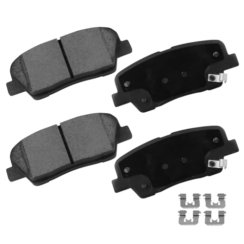 Image of cciyu D1284 Rear Ceramic Disc Brake Pads Set w /Hardware Fit For Kia For Sedona 2006-2012 2014,For Kia For Sorento 2011-2014