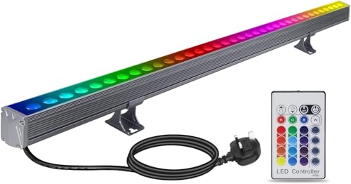 144W LED Wall Washer Light with RF Remote, RGBW 6000K