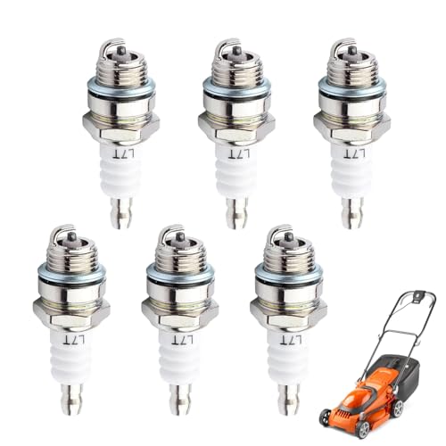 Xiciki 6 Pcs Spark Plug L7T for 2-Stroke Engine, High Performance Ignition, Compatible with NGK BPMR7A BM6A RCJ6Y Fit Stihl Husqvarna Chainsaw Lawn Mower Garden Equipment
