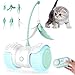YIEZI Juguetes para Gatos Interactivos Plumas, Electrónico Juguete Gato, Juguete de Bola Luminoso LED de Movimiento Irregular Automático para Gatos, Baterías de Gran Capacidad, Carga USB