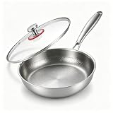 PREMIUM TITANIUM HAMMERED PAN:Crafted from high-quality titanium alloy, this hammered frying pan delivers exceptional durability, superior scratch resistance, and long-lasting rust-free performance for years of reliable use. FAST & EVEN HEAT DISTRIBU...