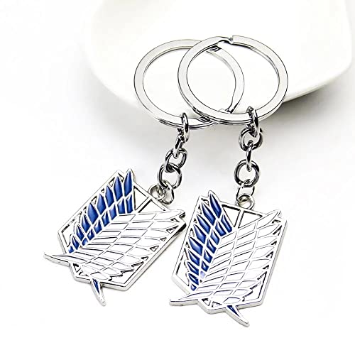 2 UNIDS Llavero Colgante Llavero Cosplay Joyería para Anime Attack on Titan Freedom Wings of Liberty Cover