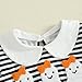 My First Halloween Newborn Baby Girl Outfit Short Sleeve Romper Onesie Infant Smocked Clothes (A Black Ghost, 6-12 Months)