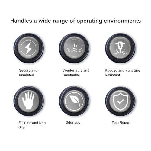 Luvas Isoladas Elétricas, Luvas de Alta Tensão para Eletricista de 1000 V, Luvas de Borracha Isolada