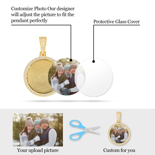 Yimeraire Picture Necklace Personalized Customized Engraved Text Photo Memory Pendant Heart Women Locket Photo Pendant Necklace Custom Picture Necklace Father Day Gift #TOP4