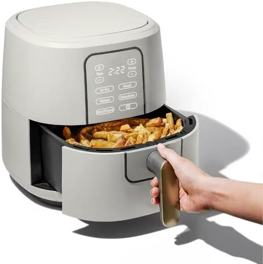 Miniatura 3 de Freidora de aire con pantalla táctil de 6 cuartos de galón, glaseado blanco