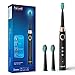 Sonic Electric Toothbrush Rechargeable for Adults, 4 Replacement Heads Orthodontic Cleaning for Braces with 2 Minutes Timer, USB Fast Charging Portable Sonic Toothbrush Black by Fairywill