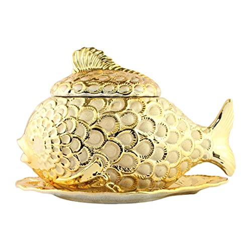 Sopera de Pescado Dorado - Golden Fish Shaped Tureen Yellow Golden 14.5