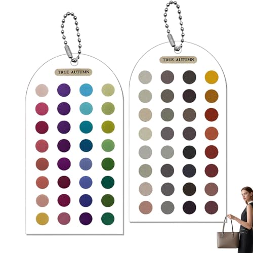 Seasonal Color Palette Cards - 2PCS Portable Acrylic Color Matching Guide, Double Sided Outfit Makeup Analysis Templates with Be