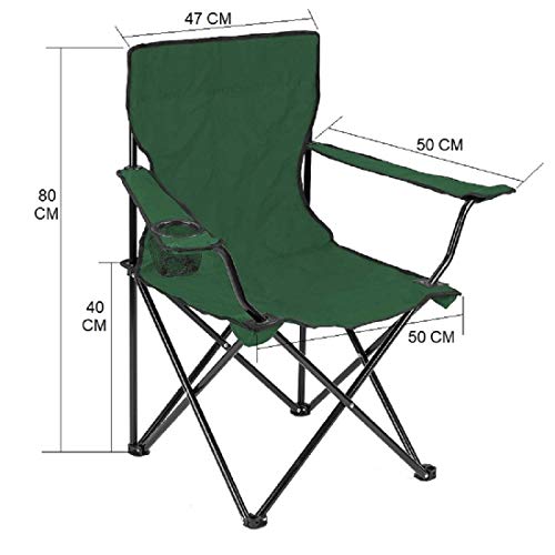 Image of Camping Folding Chair Outdoor Garden, Picnic, Travelling, Lawn, Patio Outdoor Chairs with Carrying Bag (Green)