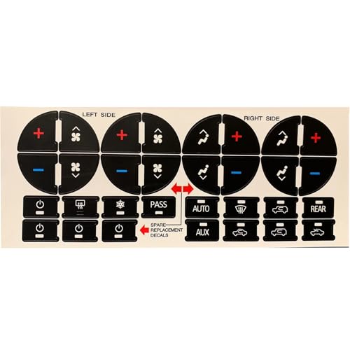 Car Interior Decoration Compatible with Chevy for Traverse LT LTZ 2007 2008 2009-2012 AC Panel Dash Button Sticker Climate Control Repair Kit Replacement Interior
