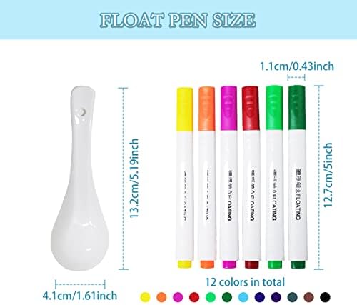 VicBou 12 Color Magical Water Painting Pen, Magic Doodle Drawing Pens Colouring Pens with Spoon for Kids, Magic Painting Pens Floating Educational Toys and Gifts for Boys Girls