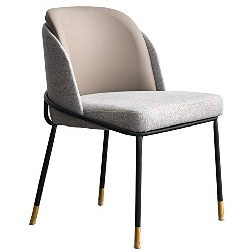 Sillas decorativas de diseño moderno, sillas de comedor, silla de escritorio, respaldo doble, asiento tapizado, silla de cocina de hierro forjado de simplicidad moderna, capacidad de carga 120 kg, 55