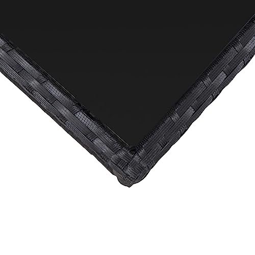 vidaXL Bistroset 3-TLG. mit Auflagen Balkonset Sitzgruppe Gartenmöbel Balkonmöbel Gartenset Garnitur Tisch Stühle Poly Rattan Schwarz - 6