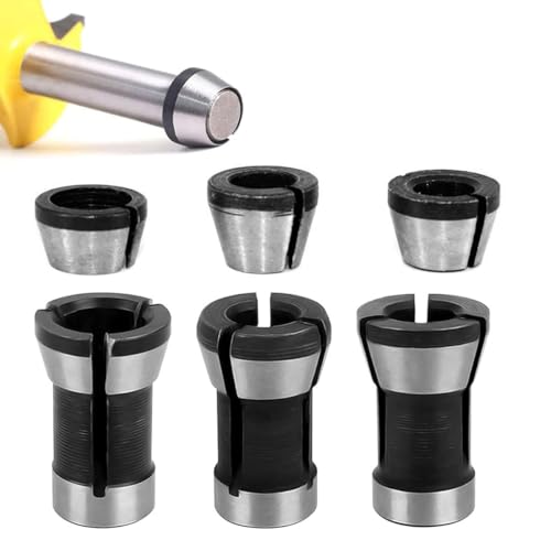 Image of Serplex Router Machine Collet Set, 3 Sizes 6mm /1 /4 /8mm Woodworking