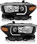 AS Replacement For Tacoma 2016 2017 2018 2019 2020 2021 Suit for LED Headlights Headlamp Assembly Black Housing Amber Reflector Replacement Passenger and Driver Side