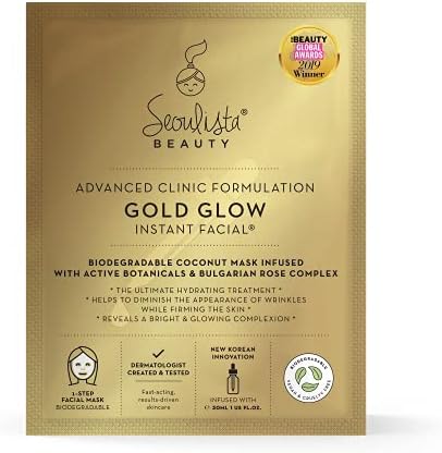 Seoulista Beauty Advanced Clinic Formulation Diamond Radiance Instant Facial  Anti-Ageing Treatment With Peptides, Vitamin C, Niacinamide - Dermatologist Created Korean Skin Care - Award Winning