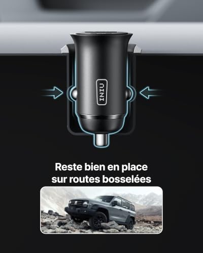 INIU Allume Cigare USB C, 2 Ports 60W Charge Rapide Chargeur Voiture with USB C et A, Prise Allume Cigare 12V pour iPhone 16 15 14 13 12 11 Pro Max Mini Plus Samsung S38 Huawei iPad AirPods Switch – vue 6