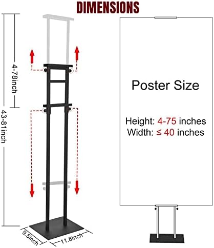 Nisorpa Poster Stand Adjustable Standing Sign Holder Double Side Floor Standing Display Poster Sign Holder Horizontal View Displayed Stand Holder for Weddings, Exhibitions Activities Display