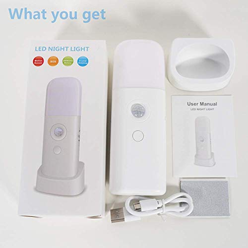 Creweel Motion Sensor Night Light, Dimmable Night Lights With 5 Brightness Levels, 2000Mah Rechargeable Battery Operated Light, Portable Motion Sensor Light For Kids Room, Bedroom, Hallway(Warm Light) #TOP7