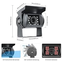 GREENAUTO AHD 1080P Rückfahrkamera, IR Nachtsicht, IP69K Wasserdicht, Rückfahrkamera für LKW, Wohnwagen, Wohnmobil, Anhänger, Einparkhilfe – Ansicht 6