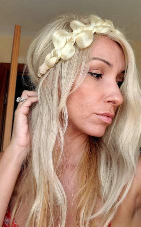Vigour Braids Womens Braided Headband Hair Braid Natural Looking Synthetic Hair Piece Extension Butterfly Style for Women's Beauty Accessory Honey Blonde Color