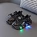 Kids Light-Up Flashing Sneaker Athletic Running Shoes with Strap, Fashionable and Fun for Boys Girls Hot Dress Toddler (Black, 5.5 Infant)