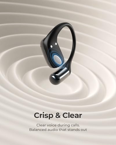Image of Lytmi CozyFit Open Ear Headphones, 0.23oz Ultra-Light Comfortable Wireless Earbuds, 0.6mm Thinnest Earhooks, Bluetooth 5.4, Clear Audio, 30 HRS Playtime, IPX5 Waterproof Earphones with Mic (Black)
