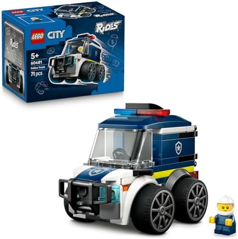 LEGO City Araçlar - Polis Kamyonu 60481 – 5 Yaş ve Üzeri Erkek ve Kız Çocuklar için Polis Memuru Minifigürü İçeren Yaratıcı Oyuncak Araba Yapım Seti, Çocuklar için Eğlenceli Hediye Fikri (71 Parça) - Görsel 1