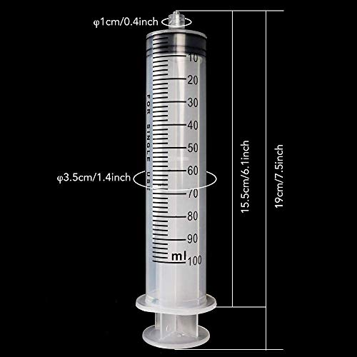 Depepe 2Pcs 100Ml Large Plastic Syringe With 2Pcs 47In Handy Plastic Tubing And Luer Connections For Scientific Labs, Measuring, Watering, Refilling, Filtration, Feeding #TOP1