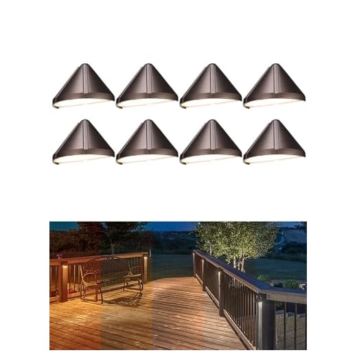 LEONLITE 8-Pack 5W LED Deck Lights Low Voltage, 12V Stair Railing Light, Outdoor Landscape Step Fence Lighting, UL Listed Cable, Aluminum, 2700K Soft White, IP65, Oil Rubbed Bronze
