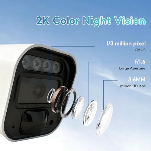 Wosee365 4G LTE Solar Security Camera - No WiFi Cellular Outdoor Camera with 2K Color Night Vision, PIR Motion Detection, 2-Way Audio, AI Motion Detection, 360° Live View thumbnail 3