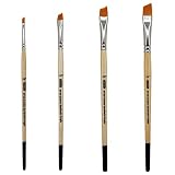 ZEM BRUSH Golden Synthetic Angle Shaders Set Sizes 1/8", 1/4", 3/8", 1/2"