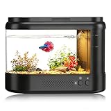EVIEUN Betta Fish Tank Black 1 Gallon Acrylic Small Fish Tan...