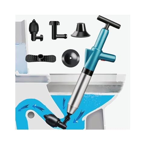Toilet Plunger Drain Clog Remover- Powerful Air Pressure Toilet Plunger, Heavy Duty Drain Clog Remover Tool Stainless Steel Unclogger with High Pressure Indicator for Bathroom, Sink, Kitchen Clogged Cover