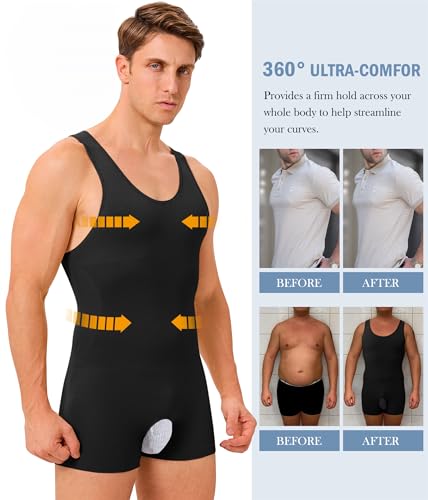 TAILONG Mens Full Body Shaper Slimming Shirt Tummy Control Shapewear Sleeveless Compression Bodysuit Fajas Para Hombres3