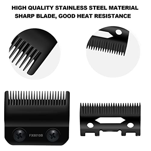FX8010B Black Graphite Fade Replacement Blades compatible with BaBylissPRO Barberology Replacement Clipper fade Blades FX870/FXF880/FX810/FX825/FX673N (FX8010B Black)