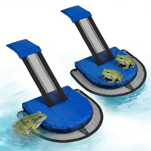 CCDobbs 2 Pcs Pool Animal Escape Ramp Floating Frog Log for Pool & Spa Small Animal Rescue Platform Prevents Drowning Easy Install Floating Ramp Rescues (Blue)