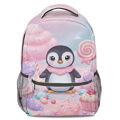 Ghibli Style - Zaino con stampa di pinguini, design a cartoni animati, multifunzionale, grande capacità, adatto per bambini e ragazzi, 01, L