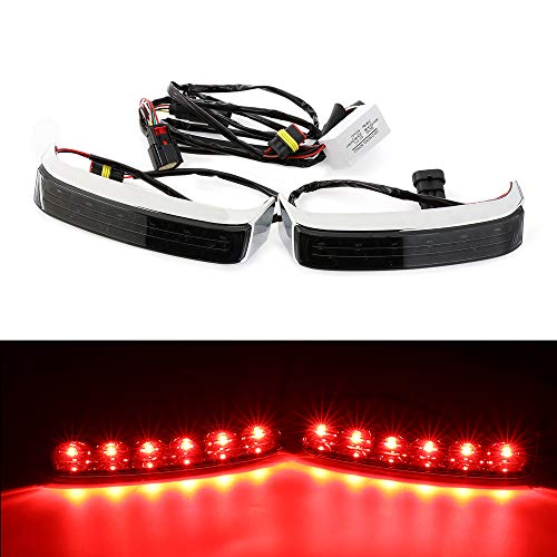 INNOGLOW LED Saddlebag Lights Tail Run Brake Turn Light Lamp Lens For Harley Touring Street Road Glide CVO Electra Glide Ultra Classic Ultra Limited CVO 2014-2020(Chrome Smoke)