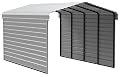 Arrow Carports Galvanized Steel Carport, with 2-Sided Enclosure, Compact Car Metal Carport Kit, 12' x 20' x 9', Eggshell