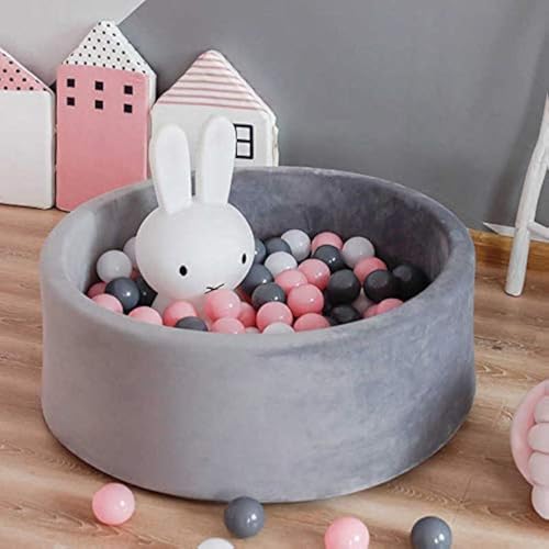 LA FEIER Deluxe Foam Ball Pit Kiddie Balls Pool Toddler Playpen Soft Round Ball Pool Play Toy for Baby Kids Children Indoor & Outdoor, Grey