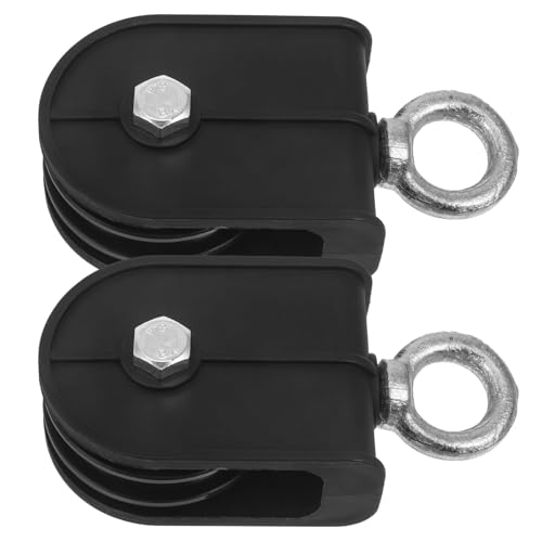 Warmhm 2pcs 60mm Silent Swivel Lifting Pulley with Pa Bracket, Heavy-duty Cable Pulley Blocks for Gym Equipment and DIY Rope Hoist Systems, 100kg Load